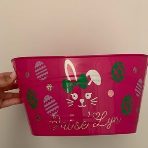 Personalized Easter bunny basket bucket custom